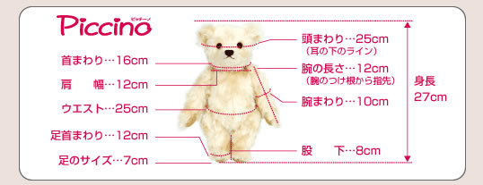 体重ベア(中)サイズ表
