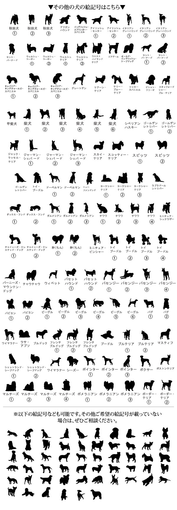 犬の絵記号一覧