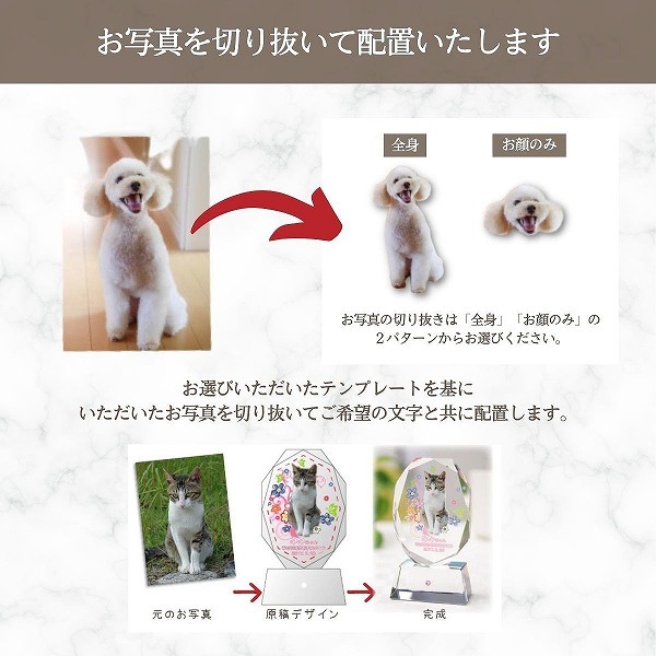 あの子の大切なお写真から作成いたします。