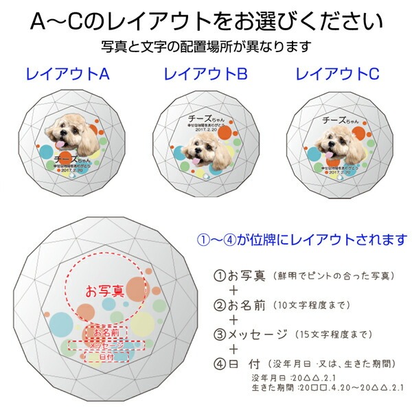 あの子の大切なお写真から作成いたします。