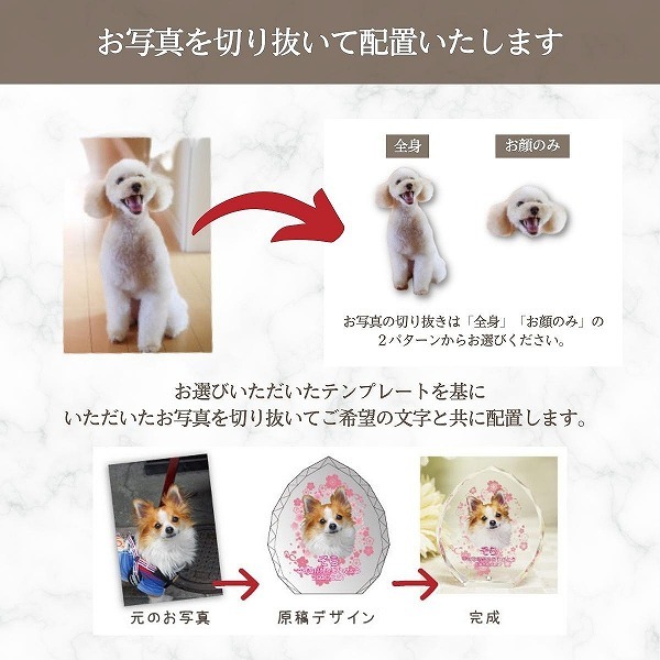 あの子の大切なお写真から作成いたします。