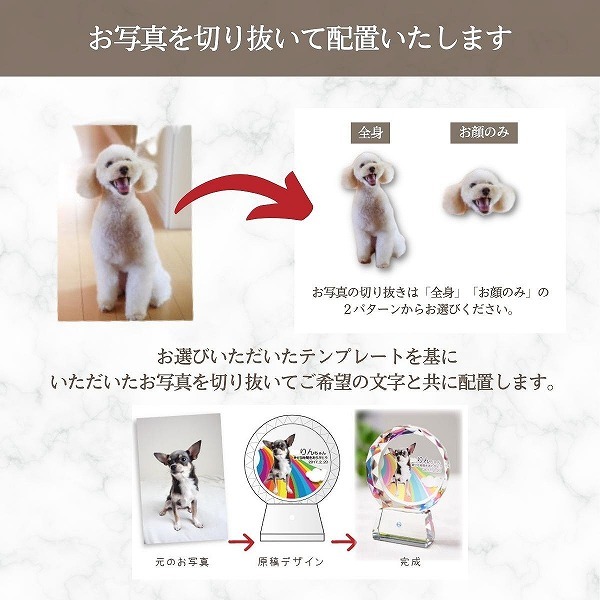 あの子の大切なお写真から作成いたします。